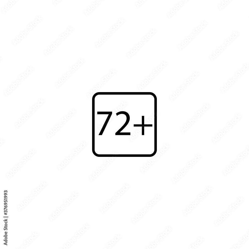 Age limit seventy two plus squared icon eps ten Age limit seventy two plus squared icon eps ten