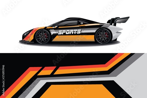 Sports car wrapping decal design 