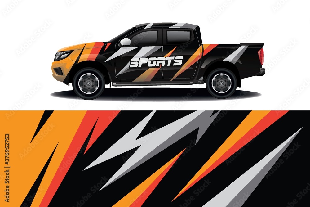 Sports car wrapping decal design	