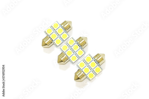 Car Roof Light LED Bulb 31 MM. 6 SMD. on white background  Car service.