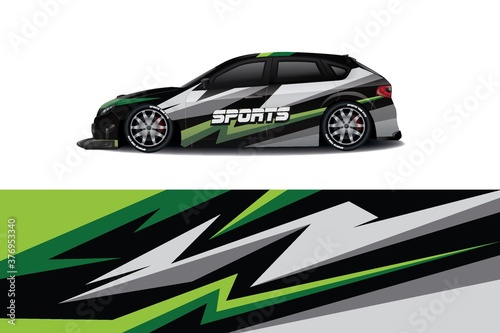 Sports car wrapping decal design 