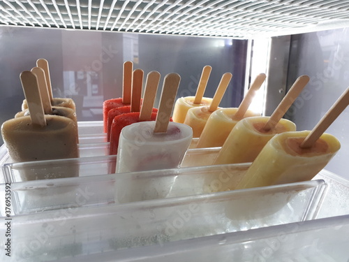 ice cream, homemade fruit popsicles