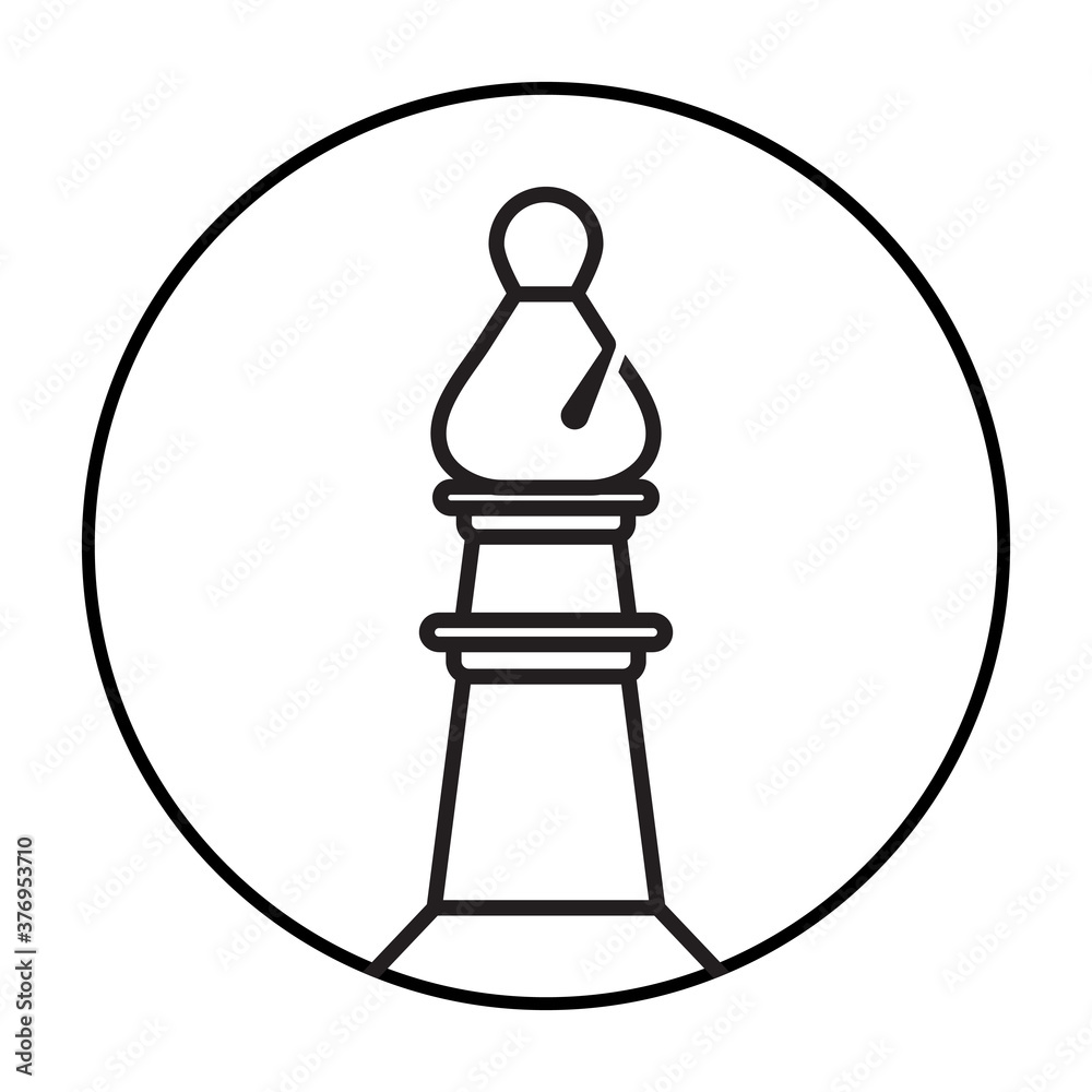 Rounded a bishop chess piece line art icon for apps or websites Rounded a bishop chess piece line art icon for apps or websites