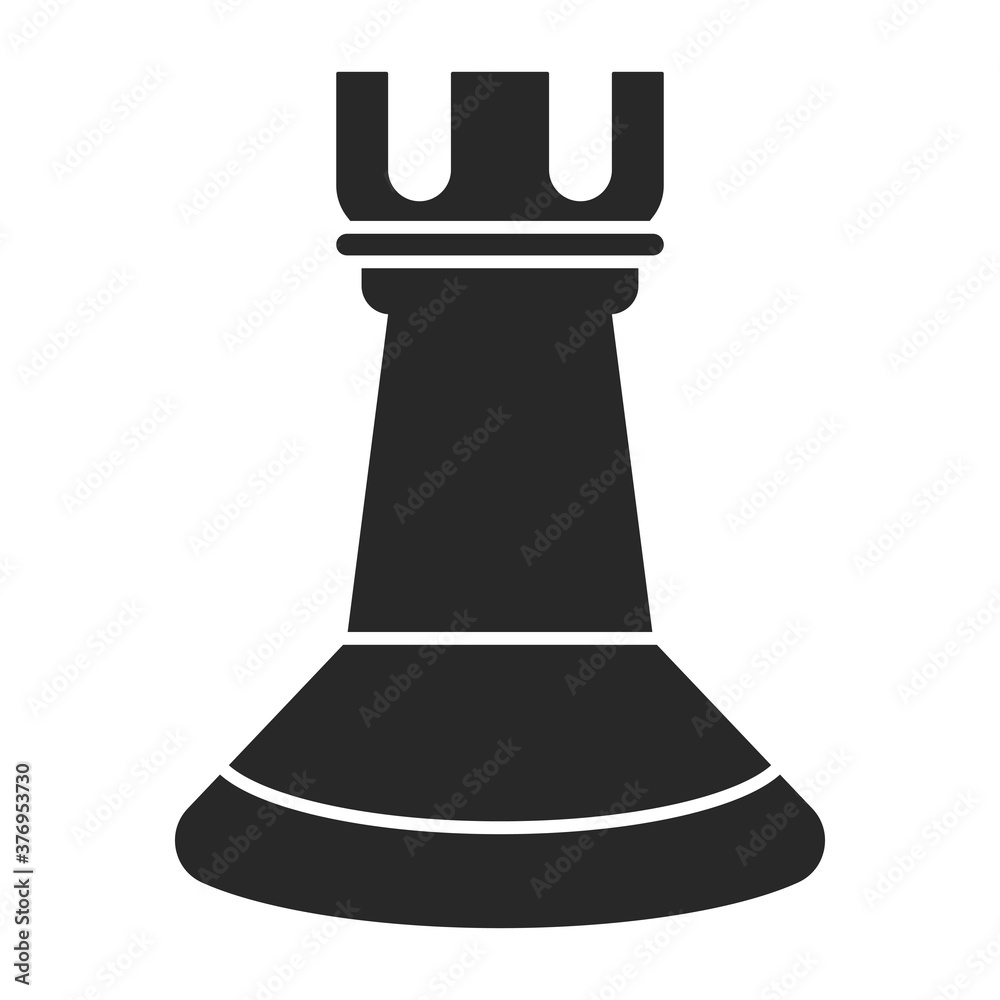 Rook chess pieces flat vector icon for apps or websites Rook chess pieces flat vector icon for apps or websites