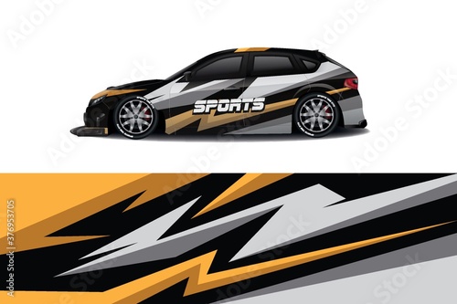 Sports car wrapping decal design 