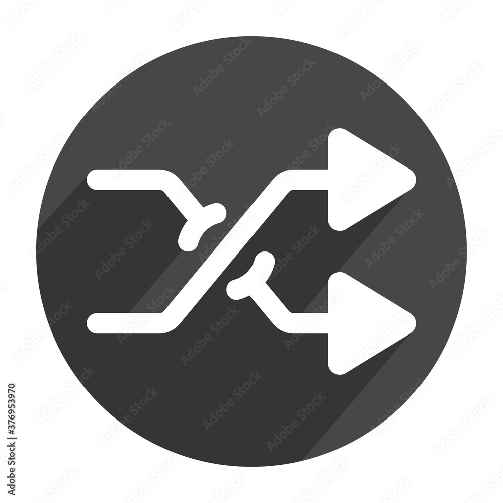 Shuffle playback or random playlist flat vector icon for apps and websites. Shuffle playback or random playlist flat vector icon for apps and websites.