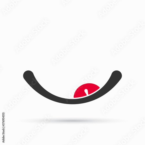 Smiley icon with red tongue vector