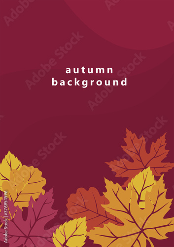 Colorful banners with autumn fallen leaves. Abstract autumn background.