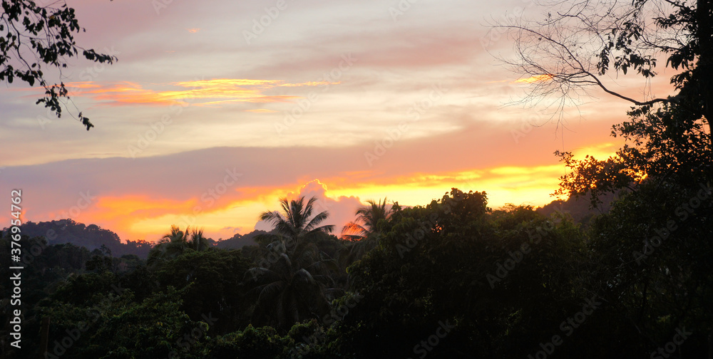 Evening sunset on the island of Palawan. Pacific Ocean. Philippines. Evening sunset on the island of Palawan. Pacific Ocean. Philippines.