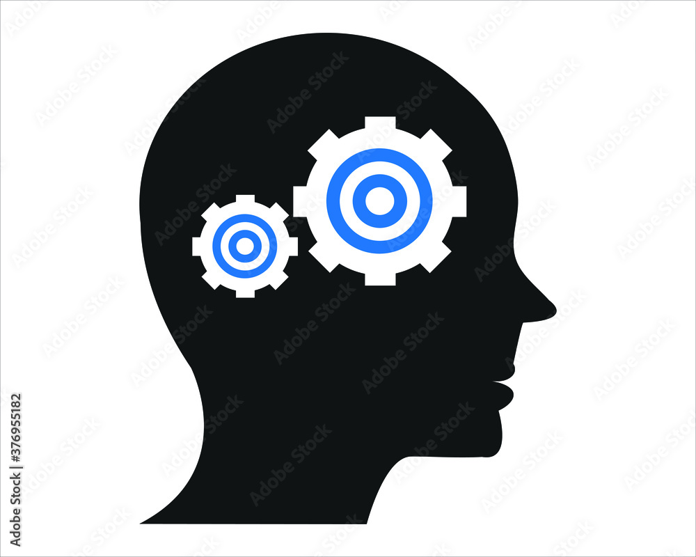 head idea icon, setting on head icon head idea icon, setting on head icon