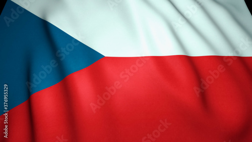 Waving realistic Czech Republic flag background  3d illustration