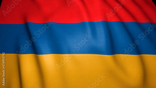Waving realistic Armenia flag background  3d illustration