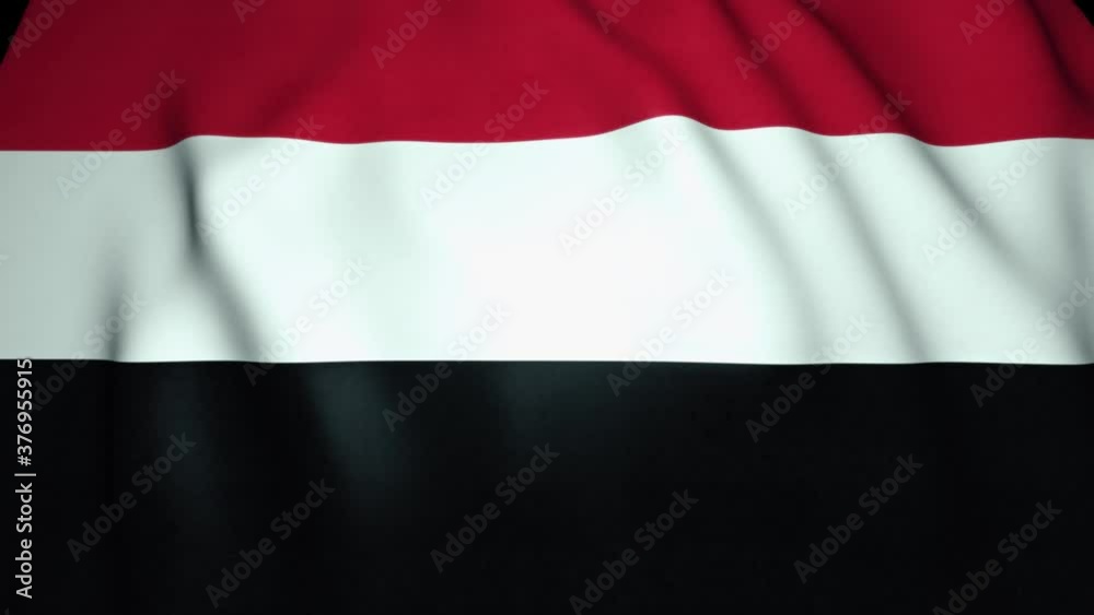 Waving realistic Yemen flag, 4k background, loop animation Waving realistic Yemen flag, 4k background, loop animation