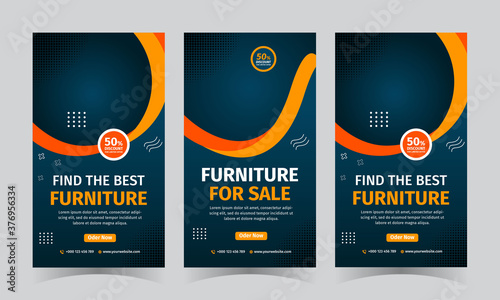 Special furniture social media banner and Instagram stories template