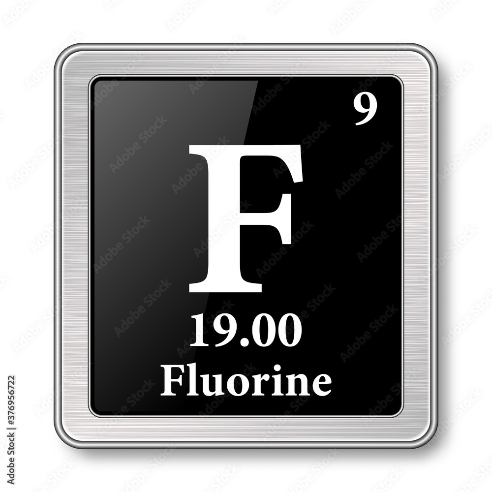 The periodic table element Fluorine. Vector illustration The periodic table element Fluorine. Vector illustration