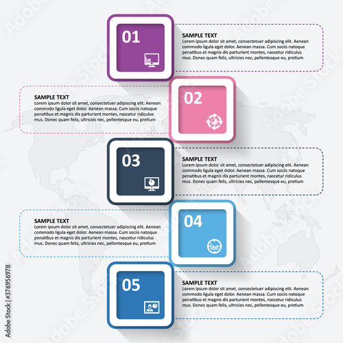 Abstract 3D Paper Infographics. Business template .Vector illustration