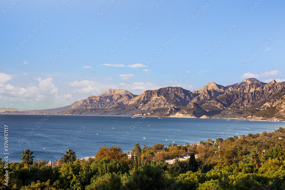 view of the ocean in Antalya, Turkey