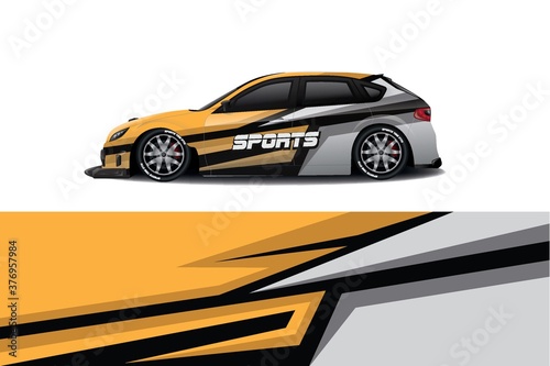 Sports car wrapping decal design 