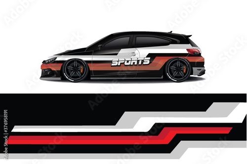 Sports car wrapping decal design 