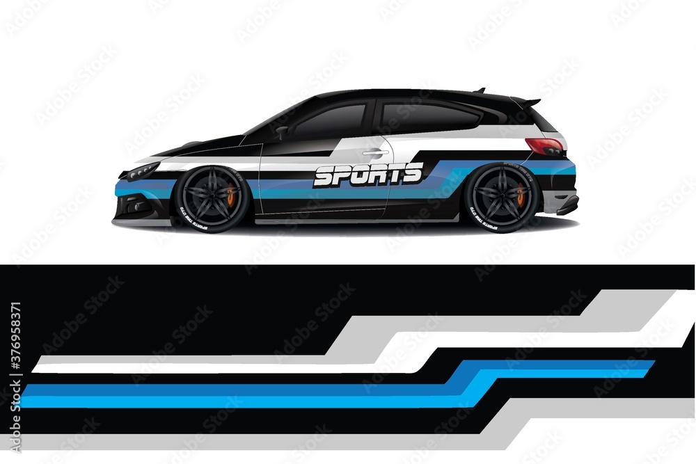 Sports car wrapping decal design	