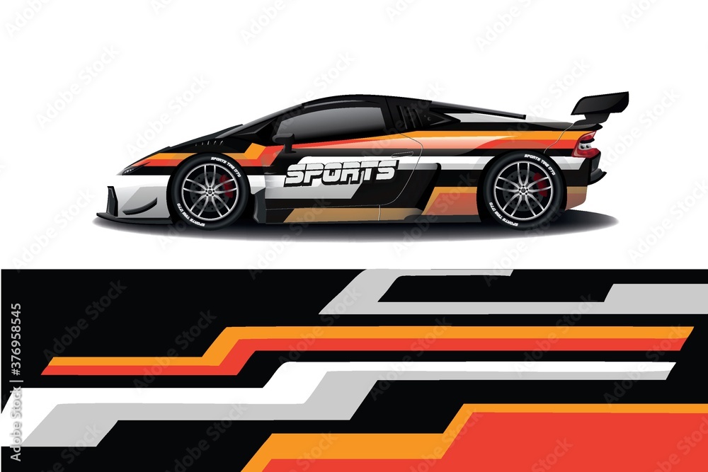 Obraz premium Sports car wrapping decal design