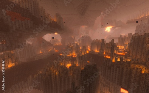 Paysage Nether Basalt Minecraft