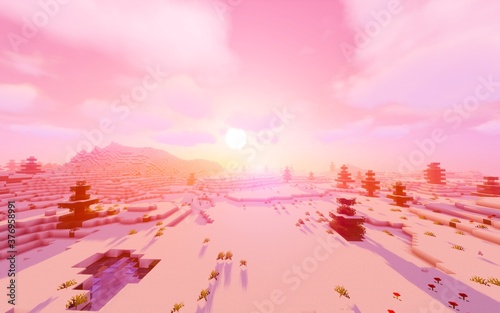 Paysage hivernal Minecraft