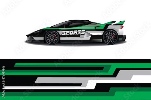 Sports car wrapping decal design 