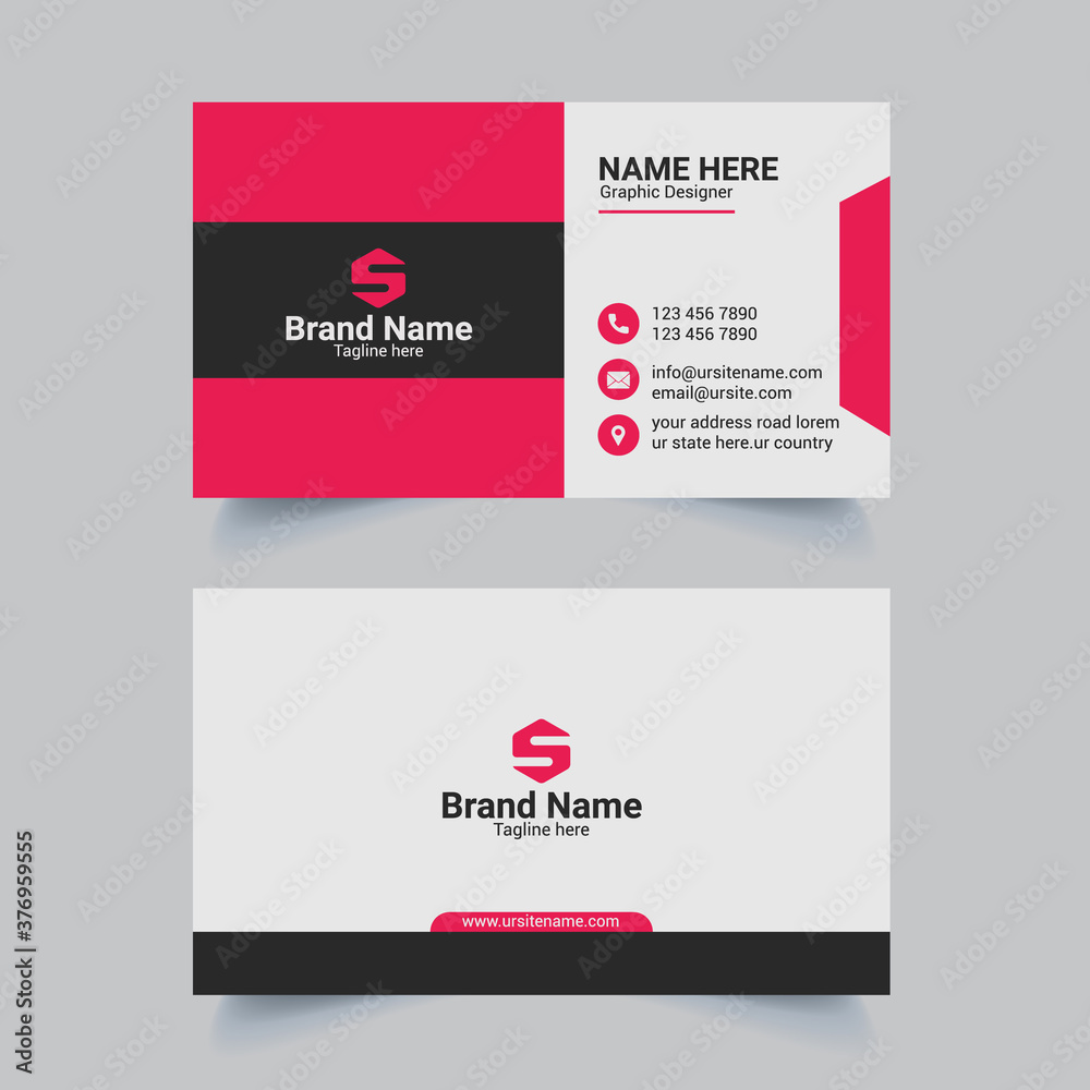 Double-sided Horizontal Modern and Flat Business Card Design Template Double-sided Horizontal Modern and Flat Business Card Design Template