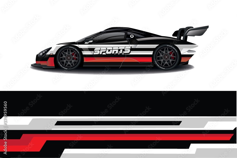 Obraz premium Sports car wrapping decal design 