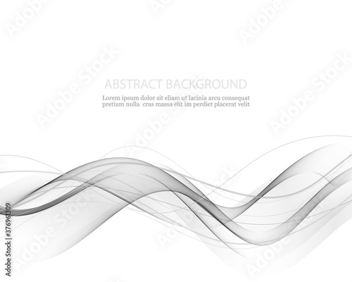 Abstract modern transparent gray certificate design with swoosh speed lines. Vector illustration
