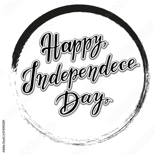 happy independence day with a circle