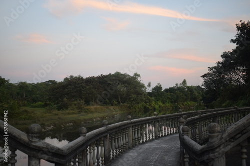 sunset over the bridge