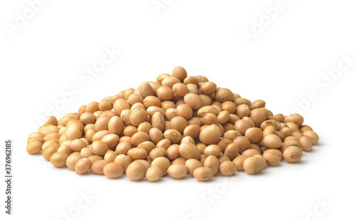 Pile of dried soybeans photo
