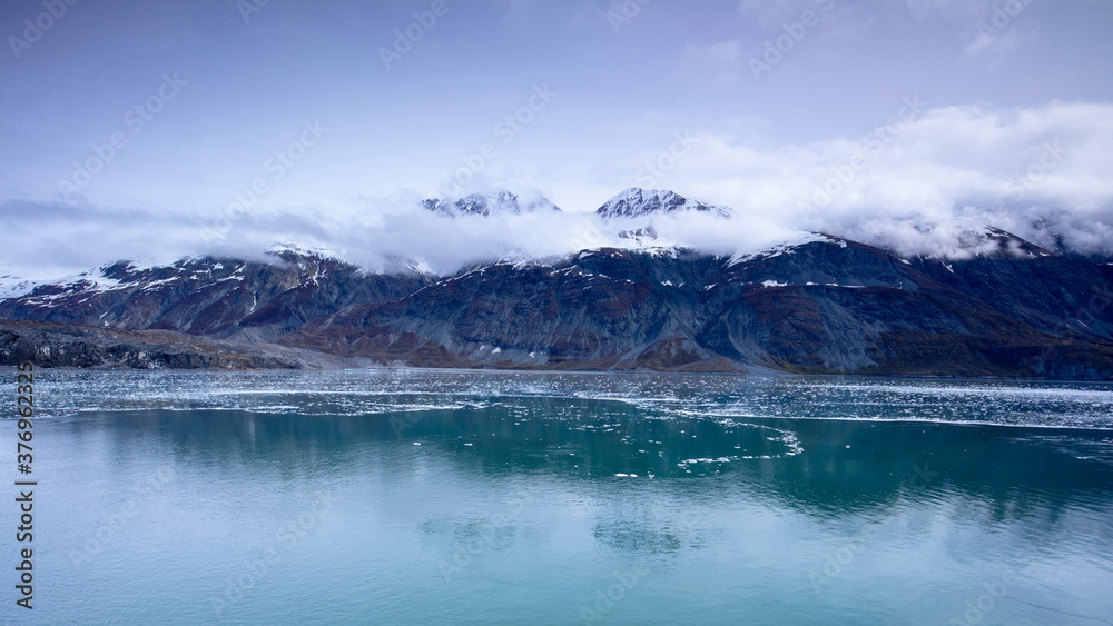 Fototapeta premium Cruise ship sailing in Glacier Bay National Park, Alaska