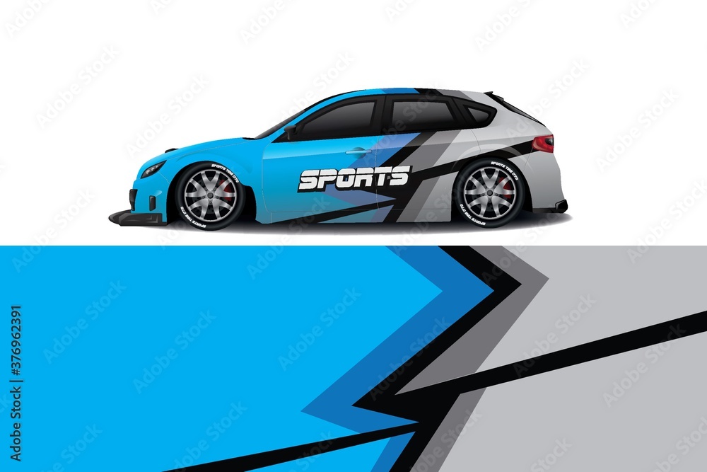 Sports car wrapping decal design