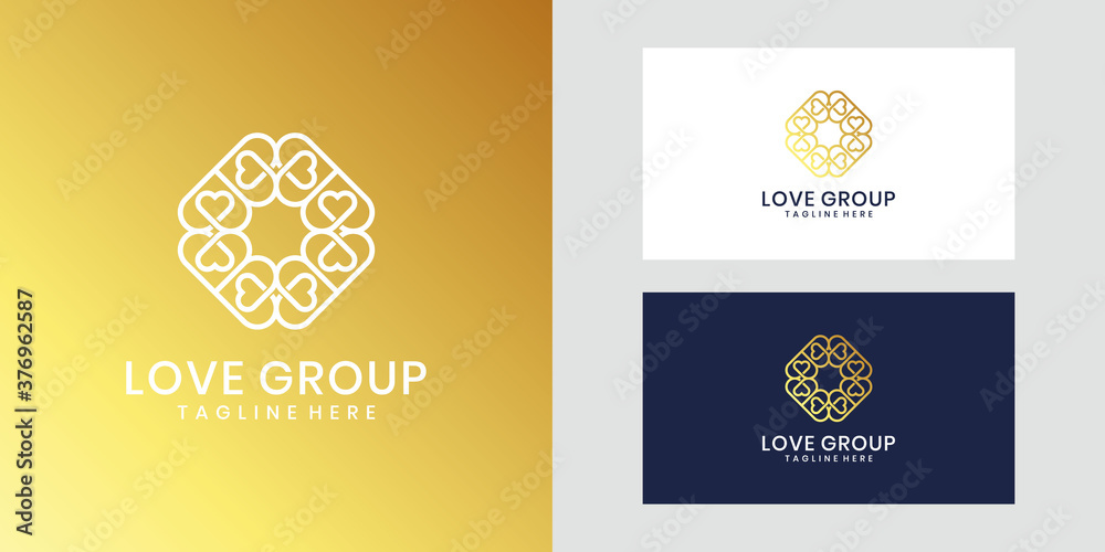 Fototapeta premium Inspiring luxury love group logo design