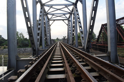 Beautiful steel made railway Bridge © Tabrij