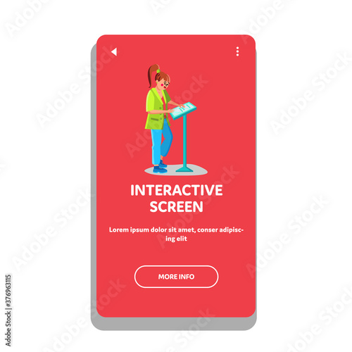 Interactive Screen Of Digital Gadget Kiosk Vector