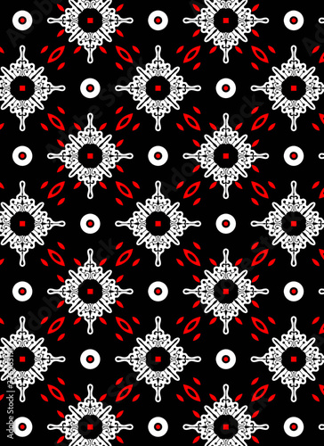 Seamless tropical flower, plant and leaf pattern background. and seamless geometric pattern