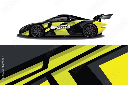 Sports car wrapping decal design