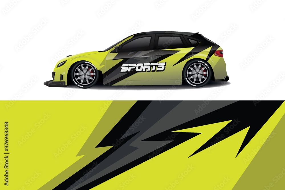 Sports car wrapping decal design