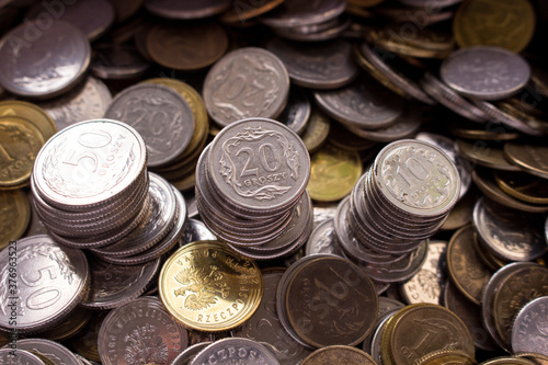 Coins for business, money, financial coins and economy. Money coins, penny coins, silver coin, copper coin.