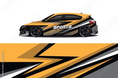 Sports car wrapping decal design