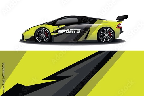 Sports car wrapping decal design