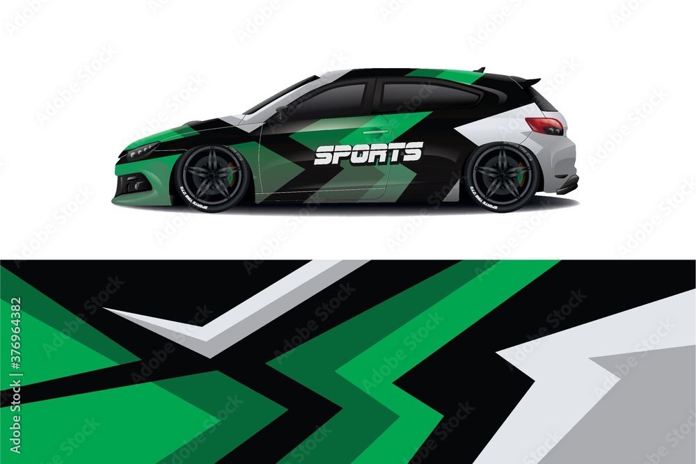 Sports car wrapping decal design