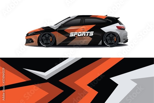 Sports car wrapping decal design