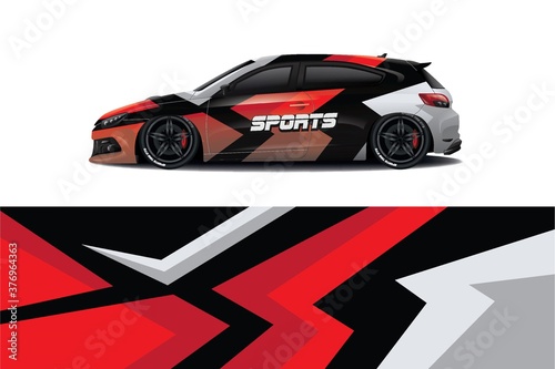 Sports car wrapping decal design