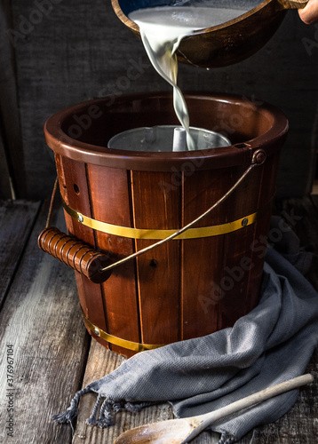 Making homemade vanilla ice cream