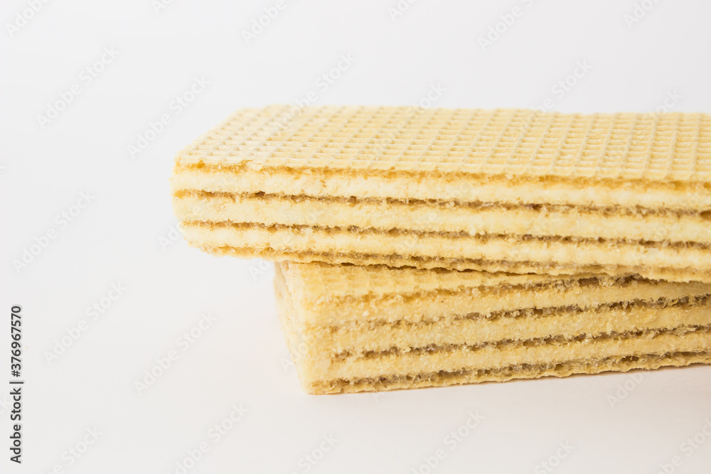 Ukrainian lemon waffles on white background